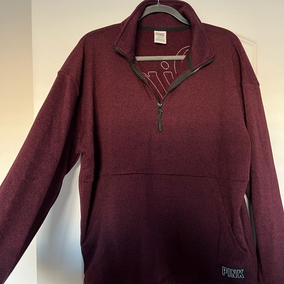 PINK Victoria's Secret Tops - Pink polar tec half zip pullover